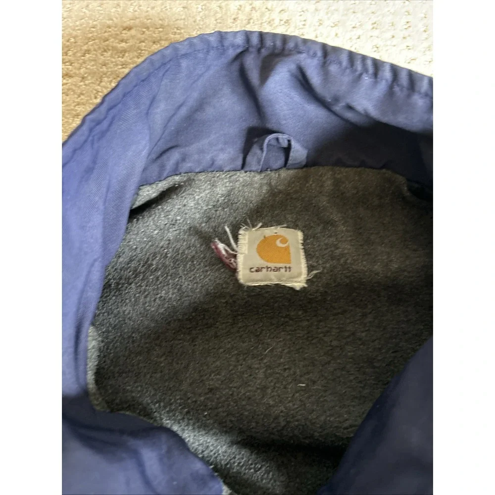 Vintage‎ Carhartt Jacket Mens   Blue J72 COB Puffer Fleece Fall Winter Nylon
